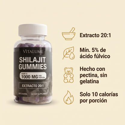 VITALUME Shilajit en Gomitas | 30 porciones